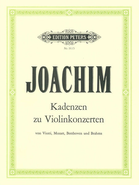 Edition Peters Kadenzen zu Violinkonzerten