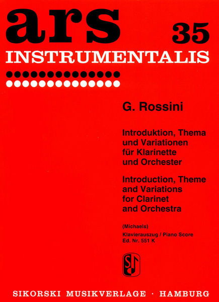 Sikorski Musikverlage Rossini Introduction Clarinet