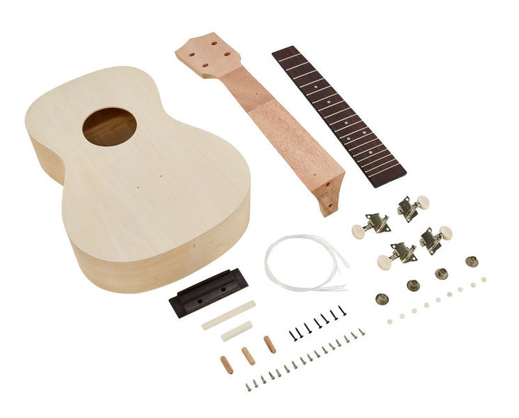 Kit DIY Manche Ukulélé 26 Pouces - Touche Palissandre, Chevalet, Cordes, Pour Construction Instrument Musique