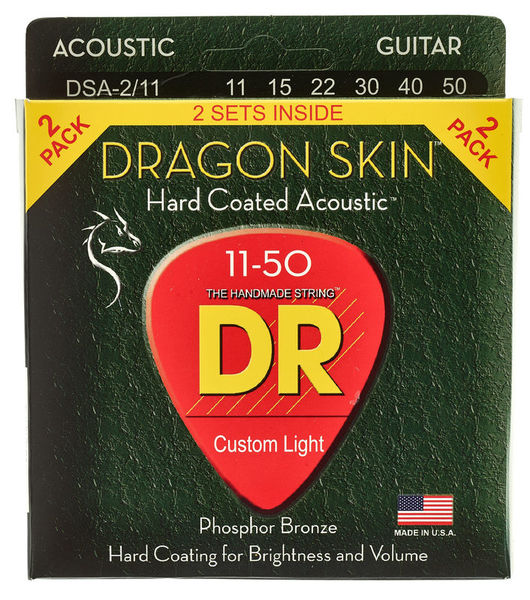 DR Strings Dragon Skin DSA 11-50 2-Pack