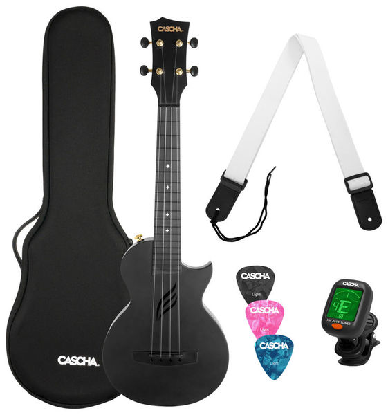 Cascha Carbon Concert Ukulele Set BK