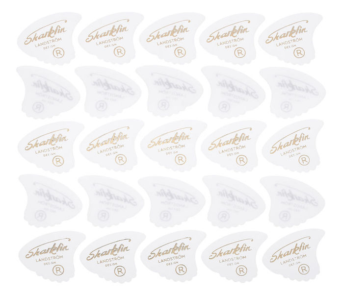 Sharkfin Pick Goldprint Medium White 25