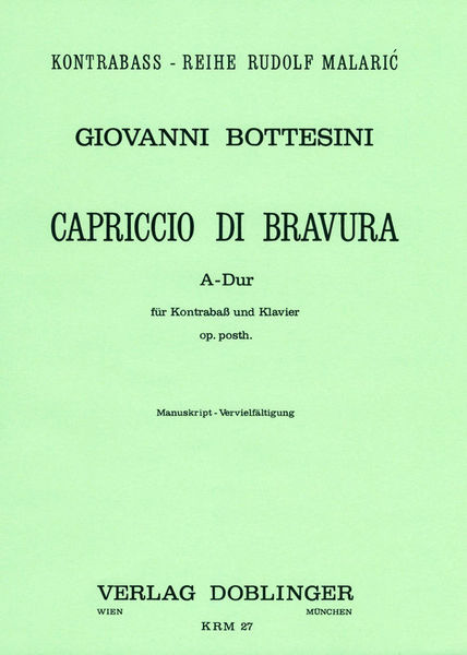 Doblinger Musikverlag Bottesini Capriccio di bravura