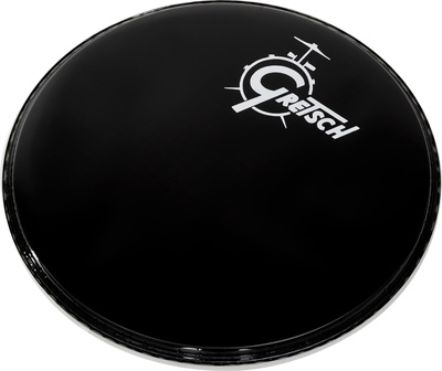 18" Bass Drum Head Black /Logo