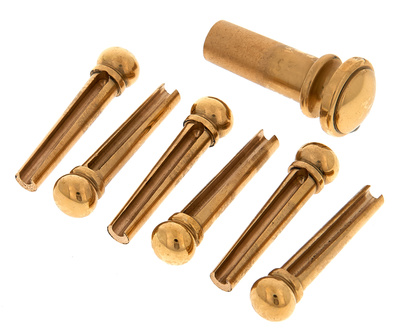 Harley Benton PartsBridgepin Set Brass Plain