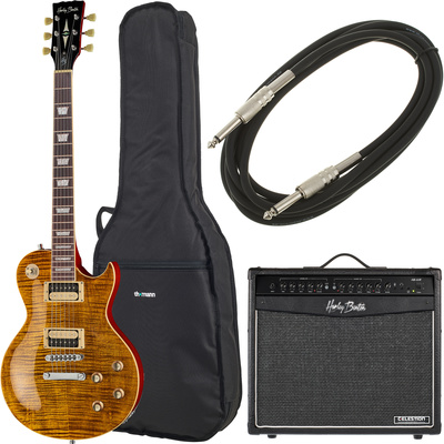Harley Benton SC-550 Paradise Amber F Bundle