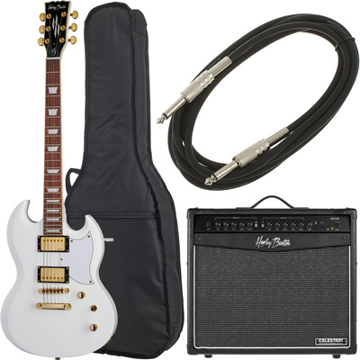 Harley Benton DC-Custom White Bundle