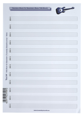Tunesday Records Music Paper Tab Bass