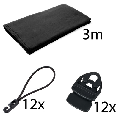 Molton 500g/m² Set Black 3x3 m