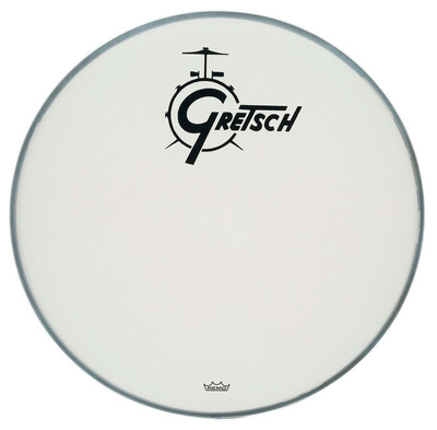18" Bass Drum Head WH w/Logo