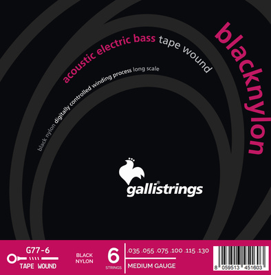 Galli Strings G77-6 Black Nylon Bass Strings