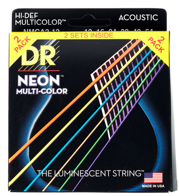 DR Strings Neon Multi NMCA-2/12 2-Pack