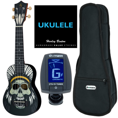 Harley Benton DOTU UKE-S Native Skull Bundle