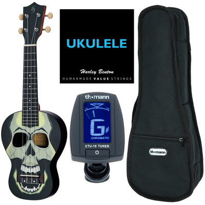 Harley Benton DOTU UKE-S Ghost Skull Bundle