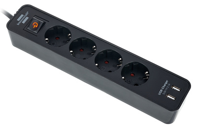 Brennenstuhl Ecolor Power Strip 4Way USB BK