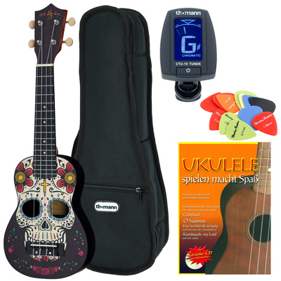 Harley Benton DOTU UKE-S Sugar Skull Bundle