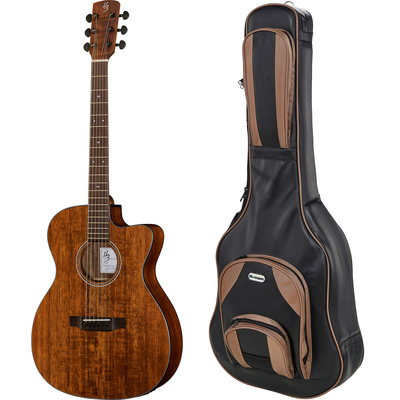 Harley Benton CLA-15CE Flame Koa Exot Bundle