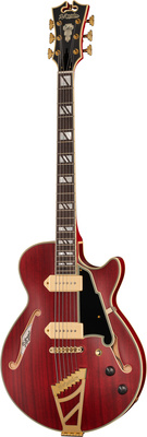 DAngelico DLX SS Barit. Satin Trans Wine