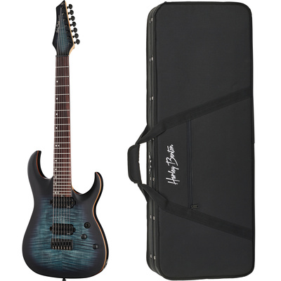Harley Benton Amarok-7 BKBL Flame Bur Bundle