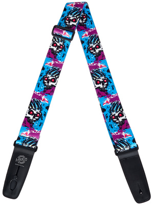 Lock-It Strap 2" Poly Plush BL/V Skull