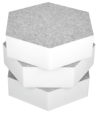 t.akustik Hexagon Melamine Light Grey 75