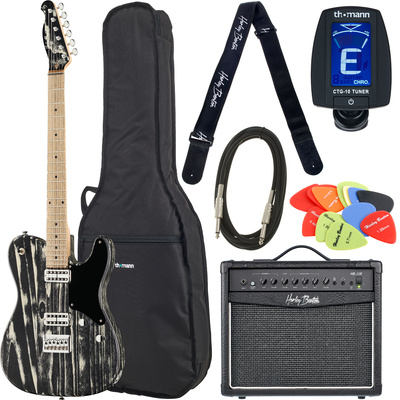 Harley Benton TE-90FLT Black Blast Bundle