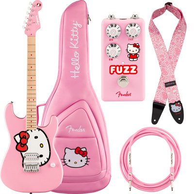 Squier Hello Kitty Strat MN PN Bundle