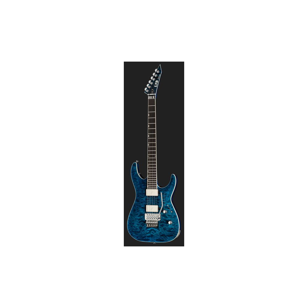 ESP LTD MH-1000 quilted maple top and Fishman Fluence pickups close up