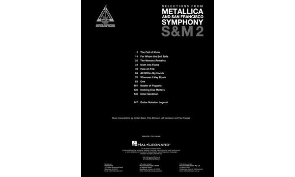 Hal Leonard Metallica S M 2 Guitar Thomann Uk