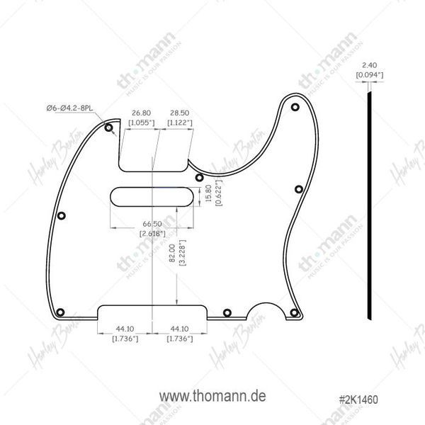 harley benton telecaster pickguard