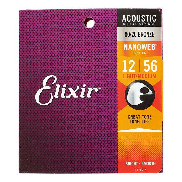 Elixir Medium Nanoweb Acoustic Guitar Strings 2-Pack 