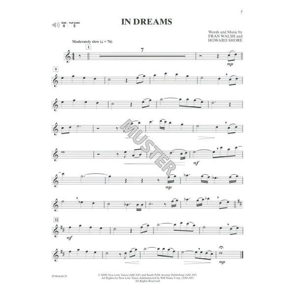 Partition Saxophone Alto Mi♭ - Le Seigneur Des Anneaux (Howard Shore) - Alfred Publishing - Avec CD
