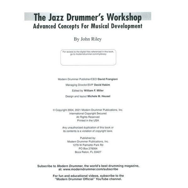 Modern Drummer Publications The Jazz Drummer's Thomann