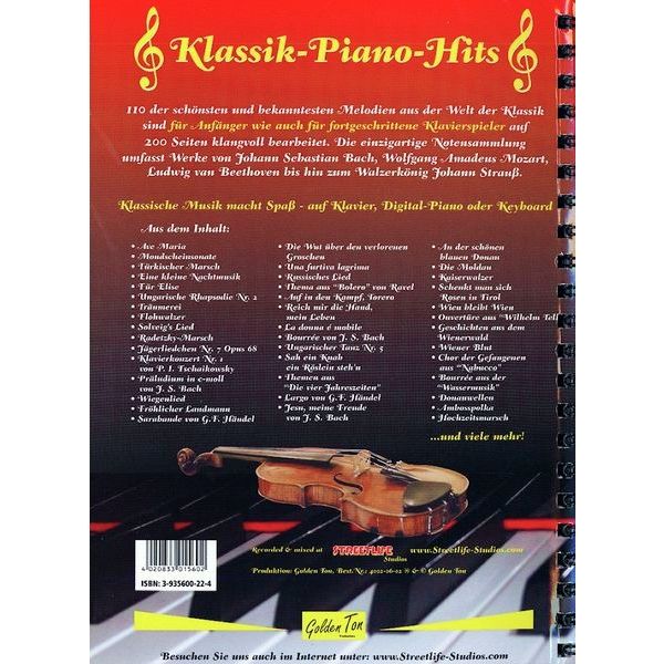 Streetlife Music Klassik-Piano-Hits 1