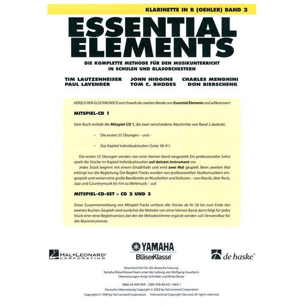 De Haske Essential Elements Clar. Oe 2