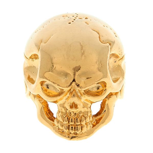 Potiknopf Knopf Skull Totenkopf gold Q-parts Metall Hammeroptik  Skull II