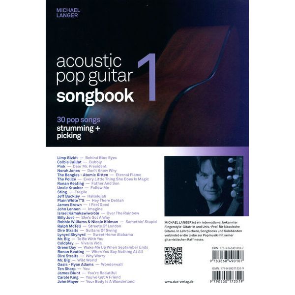 Edition Dux Acoustic Pop Guitar Songbook 1