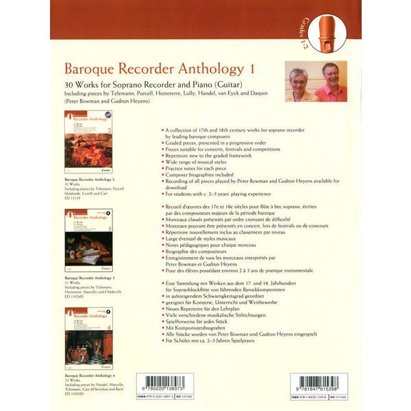 Schott Baroque Recorder Anthology 1