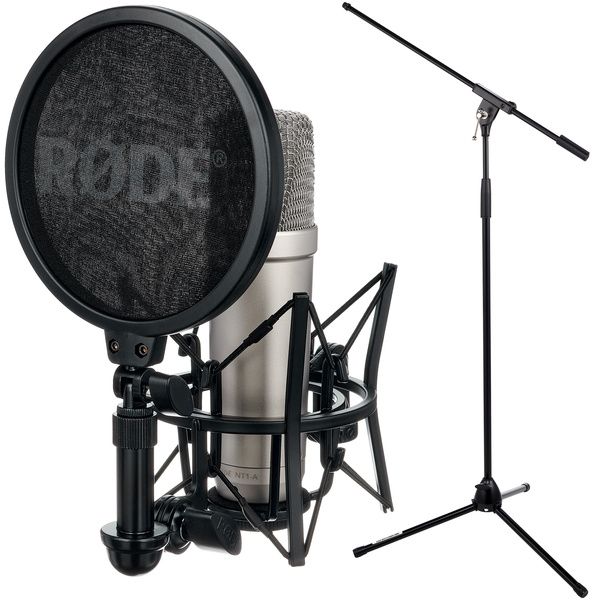 Studiomikrofon Großmembran Mikro Kondensator Recording Mic Popschutz Set Blau 