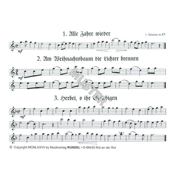 Musikverlag Rundel 27 Lieder Weihnacht 1 Eb
