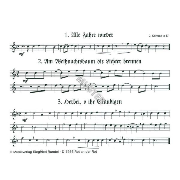 Musikverlag Rundel 27 Lieder Weihnacht 2 Eb
