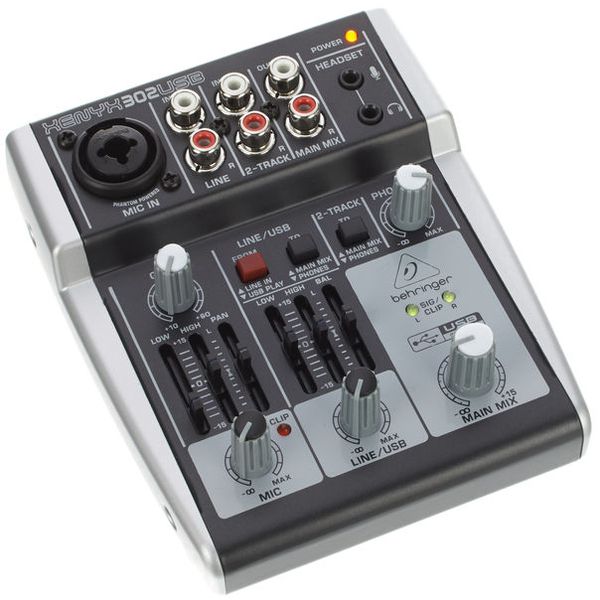 Behringer 302USB Premium 5-Eingangs-Mixer mit Xenyx-Mikrofonvorverstärker und USB-/Audio-Schnittstelle 