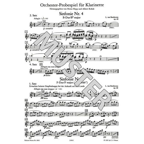 Edition Peters Orchester Probe Klarinette