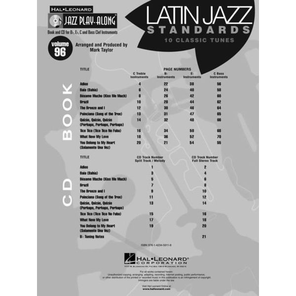 Hal Leonard Jazz Play-Along Latin Jazz