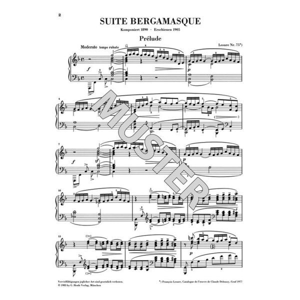 Henle Verlag Debussy Suite bergamasque