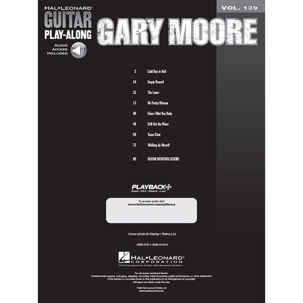 Hal Leonard Guitar Play-Along Gary Moore