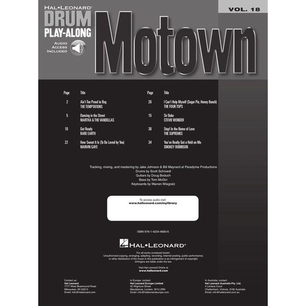 Hal Leonard Drum Play-Along Motown