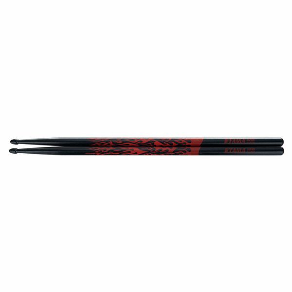 TAMA Rhythmic Fire Drumsticks 7A-F-BR Red Pattern Black 
