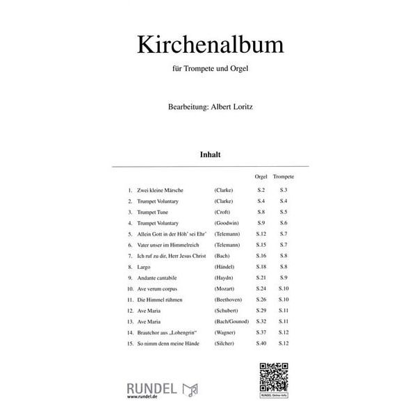 Musikverlag Rundel Kirchenalbum Trumpet Organ