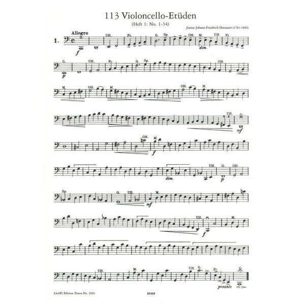 Etudes 1 113 Cello Recueil 
